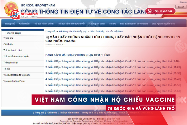 Danh sách 78 quốc gia, vùng lãnh thổ được Việt Nam công nhận hộ chiếu vaccine